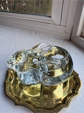 Clear Glass Bunny candle holder